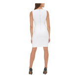 Tommy Hilfiger Womens White Embellished Sleeveless, Size 10