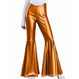 Lightweight Flared Pants With Gold-foil Snake-print