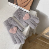 Winter Fingerless Knitted Gloves Touchscreen Warm Windproof