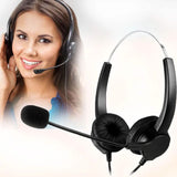Call Center Noise Cancelling Corded Binaural Hands-free Headset with Microphone
