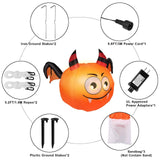 CAMAULAN 4FT Halloween Pumpkin Outdoor Decoration with a Bat