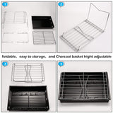 Camping Grill Barbecue Tool Folding & Lightweight Steel Mesh Portable