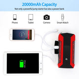 Car Jump Starter Booster with LCD Screen 4 Modes LED Flashlight