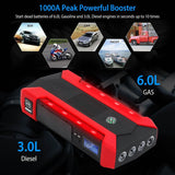 Car Jump Starter Booster with LCD Screen 4 Modes LED Flashlight