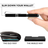 Carbon Fiber Pocket Money Clip Wallet with RIFD Card Blocking
