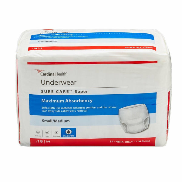 Cardinal Health Sure Care Super Underwear, Maximum Absorbency