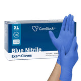 CareStock Nitrile Exam Gloves, Textured Fingertips, Blue
