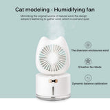 Cartoon Cat Fan Humidifier USB Charging Desktop Mute Hydrating Humidifier