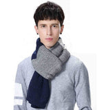 Cashmere Feel Wool Blend Long Scarf Color Block Striped Patchwork