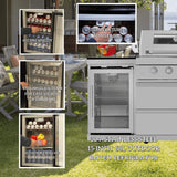 Castelle Flame Capri 96-Inch 6-Burner 85000 BTU Outdoor Kitchen Liquid Propane Grill Island With Fridge (SAK42895)