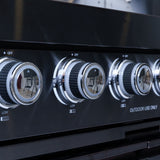 Castelle Flame Ember Premium Black Stainless Steel 4-Burner Liquid Propane Kitchen Grill Island With Rotisserie Kit (SAK48157)