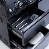 Castelle Flame Ember Premium Black Stainless Steel 4-Burner Liquid Propane Kitchen Grill Island With Rotisserie Kit (SAK48157)