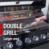 Castelle Flame Ember Premium Black Stainless Steel 4-Burner Liquid Propane Kitchen Grill Island With Rotisserie Kit (SAK48157)