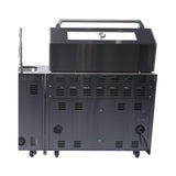 Castelle Flame Inferno Premium Black Stainless Steel 6-Burner Liquid Propane Kitchen Grill Island With Rotisserie Kit (SAK82641)