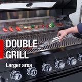 Castelle Flame Inferno Premium Black Stainless Steel 6-Burner Liquid Propane Kitchen Grill Island With Rotisserie Kit (SAK82641)