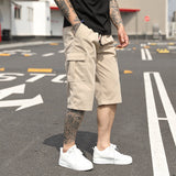 New Summer Thin American-Style Minimalist Casual Mens Cropped Trousers