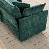 Cloud 3 Seats Sofa (Ottoman is not included) Chenille Fabric in Green