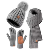 9-color Men's And Women's Knitted Hat Scarf Gloves