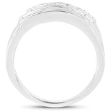 0.70 Carat Genuine White Sapphire .925 Sterling Silver Ring