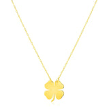 14K Yellow Gold Four Leaf Clover Necklace