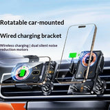 Car Phone Holder With Wireless Magnetic Charger Supports Fast Charging