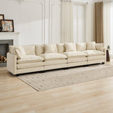 Cloud 4 Seats Sofa (Ottoman is not included) with Chenille Fabric in Beige
