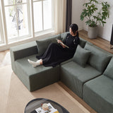 104-Inch Corduroy  Modular L Shaped Sectional Sofa,Luxury Floor Couch Set,Upholstered Indoor Furniture,Foam-Filled Compressed Sofa for Living Room,Bedroom,4 PC Free Combination