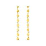 14k Yellow Gold Post Dangle Earrings with Polished Circles