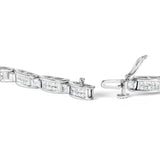 14K White Gold 2.0 Cttw Baguette and Princess-Cut Diamond Tennis Bracelet (H-I Color, SI1-SI2 Clarity) - 7"
