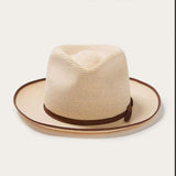 Olive Green Rolled-brim Straw Hat With Bow For Sun Protection Artistic Style For Men And Women