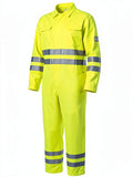 Bulwark Mens Hi-vis Deluxe Coverall with Reflective Trim, Size Large