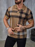Mens Casual Printed Button-up Shirt With A Lapel Collar