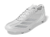 adidas Mens Adizero Electric American Football Sneaker White/Silver Metallic/White 8