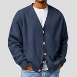Mens Casual Loose-fit Long-sleeve Knitted Cardigan