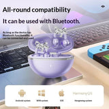 Full Diamond Bow Ear Earrings Ear Clip Wireless Headphones