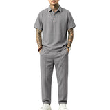 Mens Loose-fitting Top And Trousers Set
