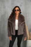 Winter Plush Coat Fashion Warm Thicken Fluffy Lapel Jacket Outwear Casual Long Sleeve Tops Womens Clothing