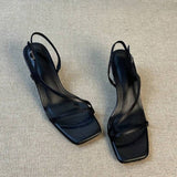 2026 Summer New French Elegant Comfort High Heels For Women, Minimalist Open Toe Sandals, Fashion Casual Ladies Shoes