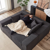 104-Inch Corduroy  Modular L Shaped Sectional Sofa,Luxury Floor Couch Set,Upholstered Indoor Furniture,Foam-Filled Compressed Sofa for Living Room,Bedroom,4 PC Free Combination
