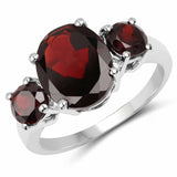 5.01 Carat Genuine Garnet .925 Sterling Silver Ring