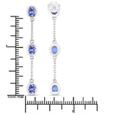 1.98 Carat Genuine Tanzanite .925 Sterling Silver Earrings