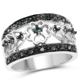0.31 Carat Genuine Blue Diamond .925 Sterling Silver Ring