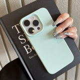 Lychee-pattern Matte Phone Case Solid Color