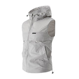 New Mens Sun-protective Jacket Hooded Sleeveless Vest