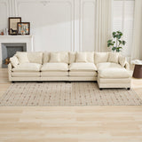 Cloud 4 Seats Sofa (Ottoman is not included) with Chenille Fabric in Beige