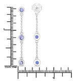 0.60 Carat Genuine Tanzanite .925 Sterling Silver Earrings
