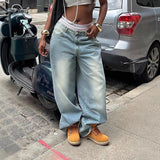 American-style Distressed Washed-out Denim Jeans