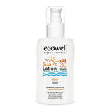 Ecowell Organic Sunscreen Lotion - 30 SPF, Vegan & Mineral UVA UVB Protection, Moisturizing & Eco-Friendly