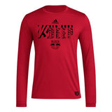 adidas Mens Long Sleeve Pre-Game T-Shirt Team Power Red/New York Red Bulls Medium
