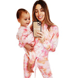 Long Sleeve Camouflage Tie-dye Sweater Fashion Parent-child Outfit Suit